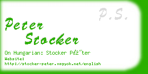 peter stocker business card